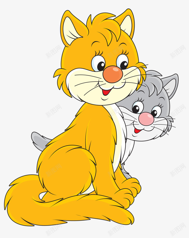 两只小猫咪png免抠素材_新图网 https://ixintu.com 可爱的猫 小猫 猫咪 黄色猫