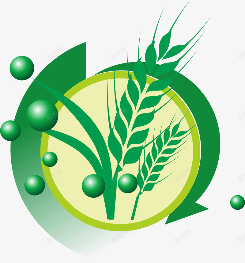 卡通绿色麦穗图标png_新图网 https://ixintu.com 手绘图 植物 简笔画 绿植 麦子 麦穗 麦粒