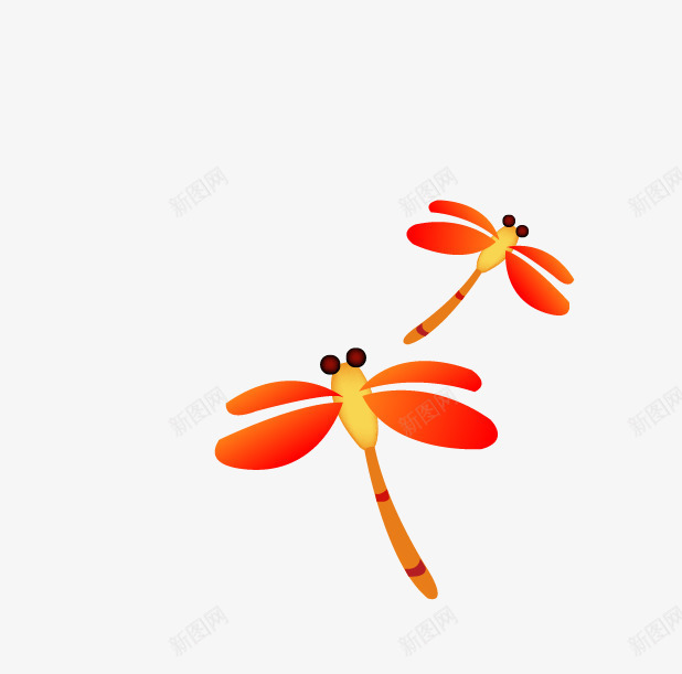 红色的蜻蜓png免抠素材_新图网 https://ixintu.com 卡通 昆虫 红色 红蜻蜓 蜻蜓