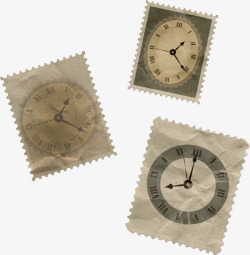 多张复古时钟邮票贴图素材