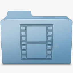 电影文件夹蓝色光滑的豹图标图标