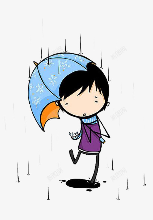 打伞的小孩png免抠素材_新图网 https://ixintu.com 下雨 小孩 打伞 雨伞