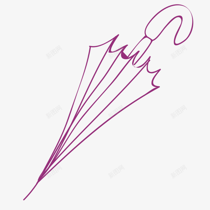 一把紫色的伞png免抠素材_新图网 https://ixintu.com png图形 png装饰 手绘 紫色 装饰 雨伞