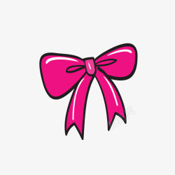 粉色蝴蝶结的卡通造型素材