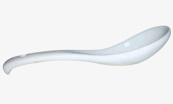 白色纯净镁质强化瓷大汤勺素材