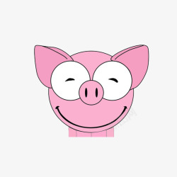 粉色小猪头像卡通素材