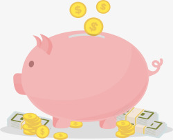 个人储蓄粉色小猪存钱罐高清图片