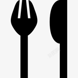两叉刀和叉的轮廓图标高清图片