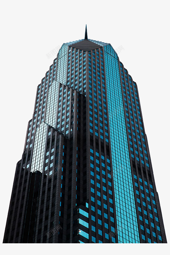 蓝色高层办公楼png免抠素材_新图网 https://ixintu.com 办公楼 建筑 蓝色 高层