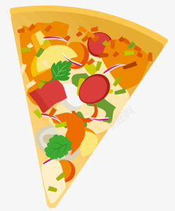 橘黄色的食物一块披萨矢量图高清图片