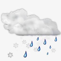 天气雪雨状态图标png_新图网 https://ixintu.com rain snow weather 天气 雨 雪