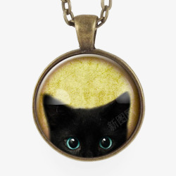 铜制品猫咪怀表高清图片