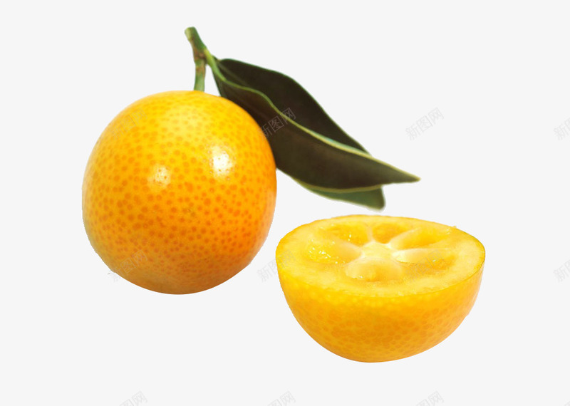 切开的金橘png免抠素材_新图网 https://ixintu.com 产品实物 水果 金橘 金黄色