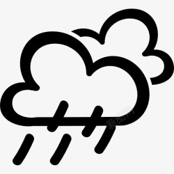 云的轮廓界面雨水天气的手绘符号图标高清图片
