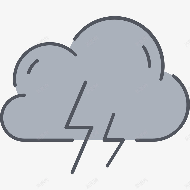 手绘阵雨天气图标png_新图网 https://ixintu.com 下雨天气图标素材 云朵天气图标 天气图标 手绘 手绘云朵
