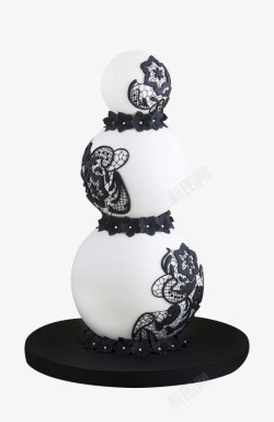 个性甜品蕾丝黑花蛋糕高清图片