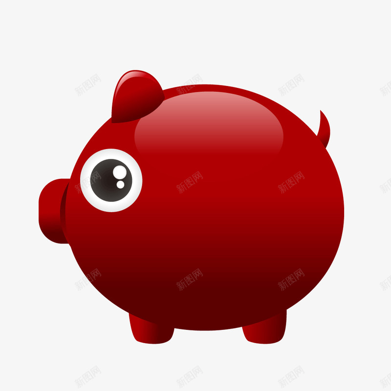红色质感卡通小猪矢量图ai免抠素材_新图网 https://ixintu.com 卡通 小猪 红色 红色质感 质感 矢量图