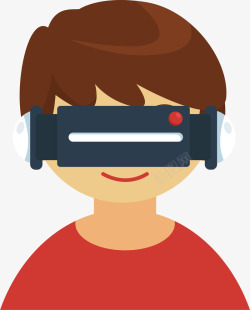 科技倍镜VR镜影音游戏小男孩矢量图图标高清图片