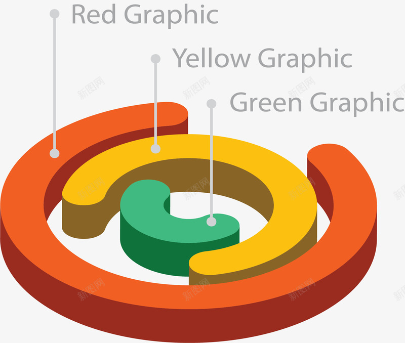 立体环形占比图表矢量图ai免抠素材_新图网 https://ixintu.com 占比 占比图表 环形图 矢量png 立体效果 立体环形图 矢量图