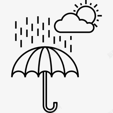 雨和太阳伞图标图标