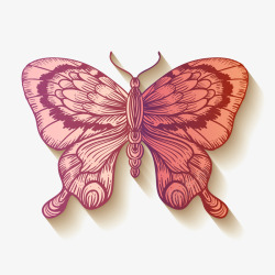 红色花纹蝴蝶矢量图素材