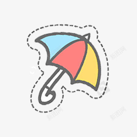 线框彩色小伞造型png免抠素材_新图网 https://ixintu.com 伞 彩色 线框 造型