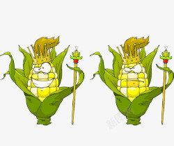 卡通手绘玉米国王素材