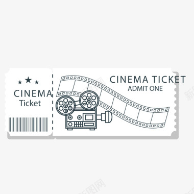 白色电影票机票票据图标图标