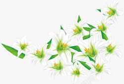 百合花植物白色卡通效果素材