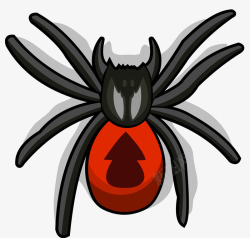 扁平蜘蛛对称的橘色卡通蜘蛛矢量图高清图片