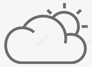 天气云太阳Outlineicons图标png_新图网 https://ixintu.com Weather cloud sun 云 天气 太阳