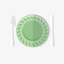绿色餐盘特色餐具高清图片