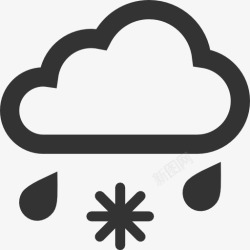 雨夹雪符号雨夹雪气象符号图标高清图片