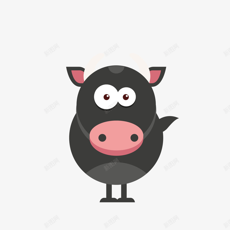 卡通小黑猪矢量图eps免抠素材_新图网 https://ixintu.com 动物 动物插画 卡通 卡通动物 可爱动物 小动物 小黑猪 矢量图