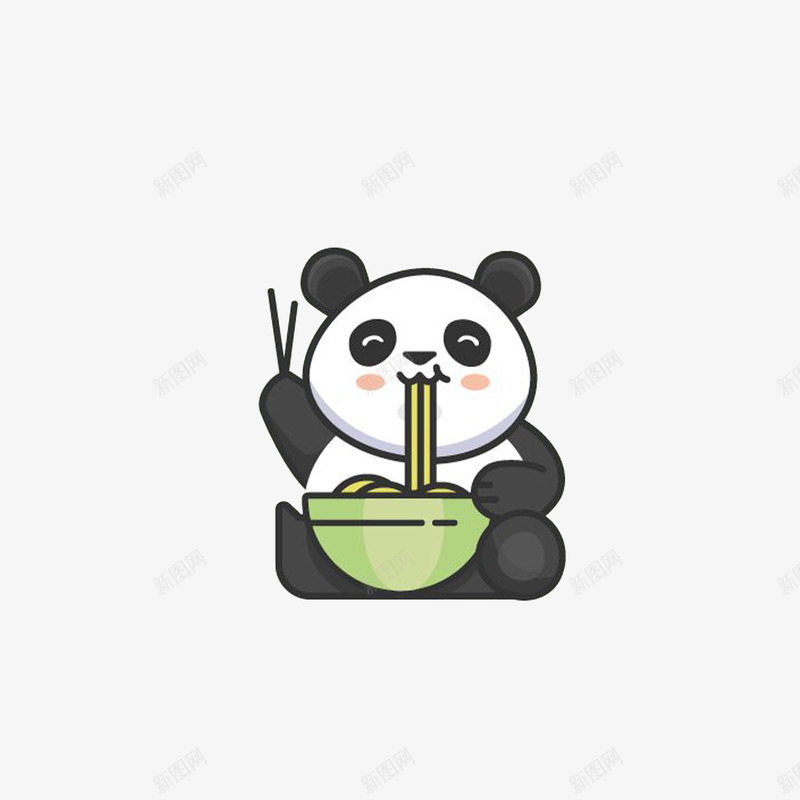 吃面的熊猫png免抠素材_新图网 https://ixintu.com 卡通吃面 可爱熊猫 吃面插画 吃面的熊猫 拿着筷子的熊猫