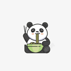 吃面的熊猫与鸡吃面的熊猫高清图片