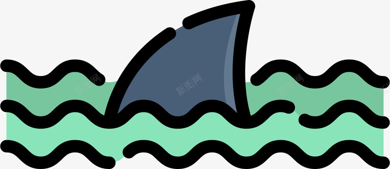 鲨鱼鳍icon矢量图图标eps_新图网 https://ixintu.com 卡通 危险 图标icon 大海 海洋 海洋动物 鲨鱼 鲨鱼鳍 矢量图