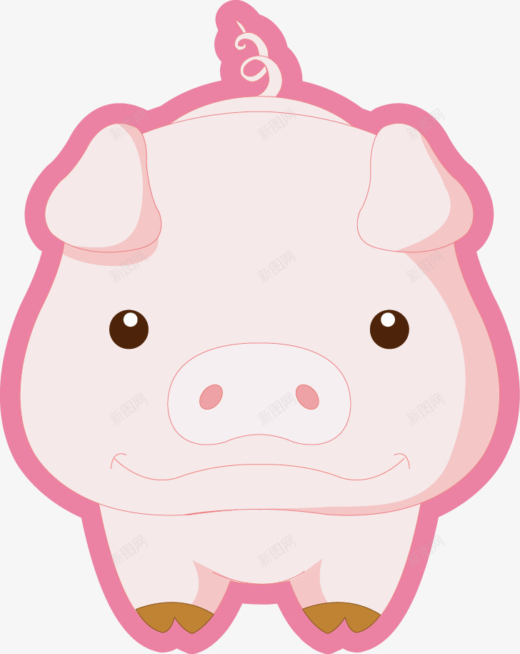 粉色小猪png免抠素材_新图网 https://ixintu.com 十二生肖 卡通 可爱 小动物 小猪 粉色