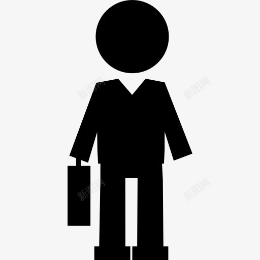 男人与一个手提箱图标png_新图网 https://ixintu.com 个人 人 拿着 教授 教育 教育家 男 老师站着 行李箱