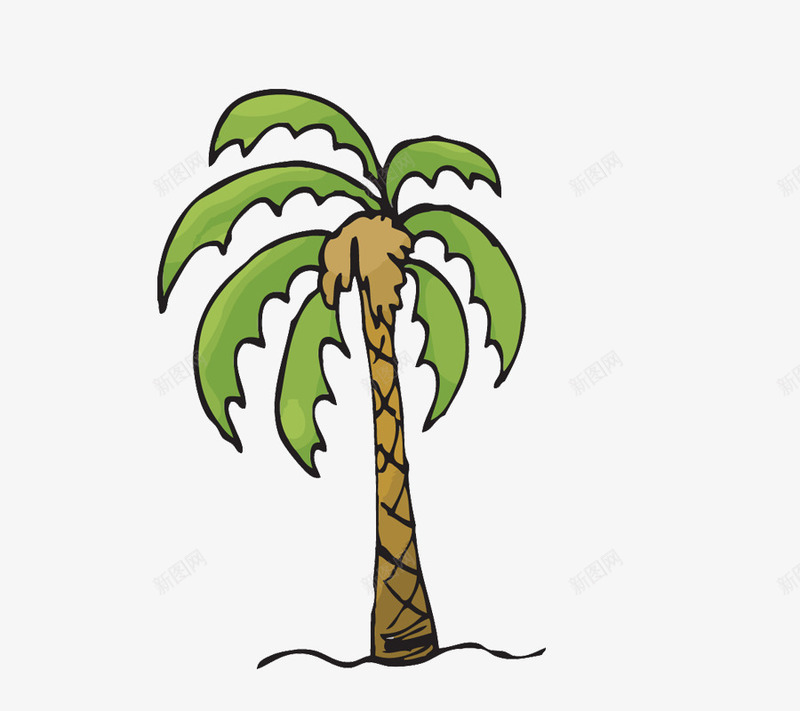 热带树木椰树png免抠素材_新图网 https://ixintu.com 丛林 卡通 树木 椰子树 热带