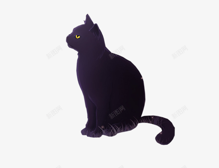 高贵黑色猫咪png免抠素材_新图网 https://ixintu.com 可爱猫咪 猫 猫咪 高贵 黑色猫咪