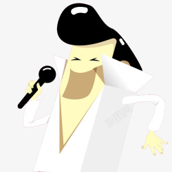 扁平化唱歌的男人素材