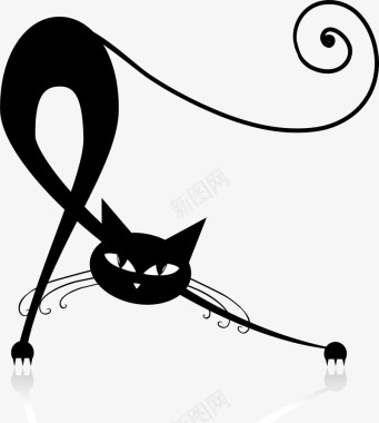 可爱黑色猫咪图标图标