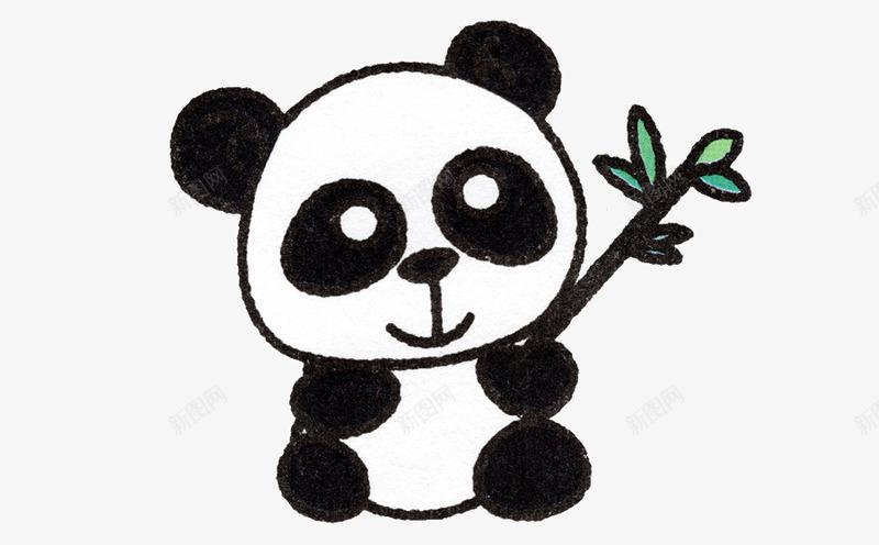 手绘彩色动物大熊猫png免抠素材_新图网 https://ixintu.com 动物素材 大熊猫素材 彩色 手绘卡通