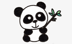 手绘彩色动物大熊猫素材