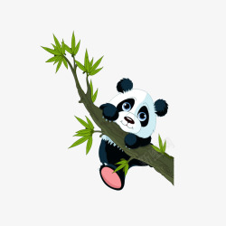 爬树的熊猫素材