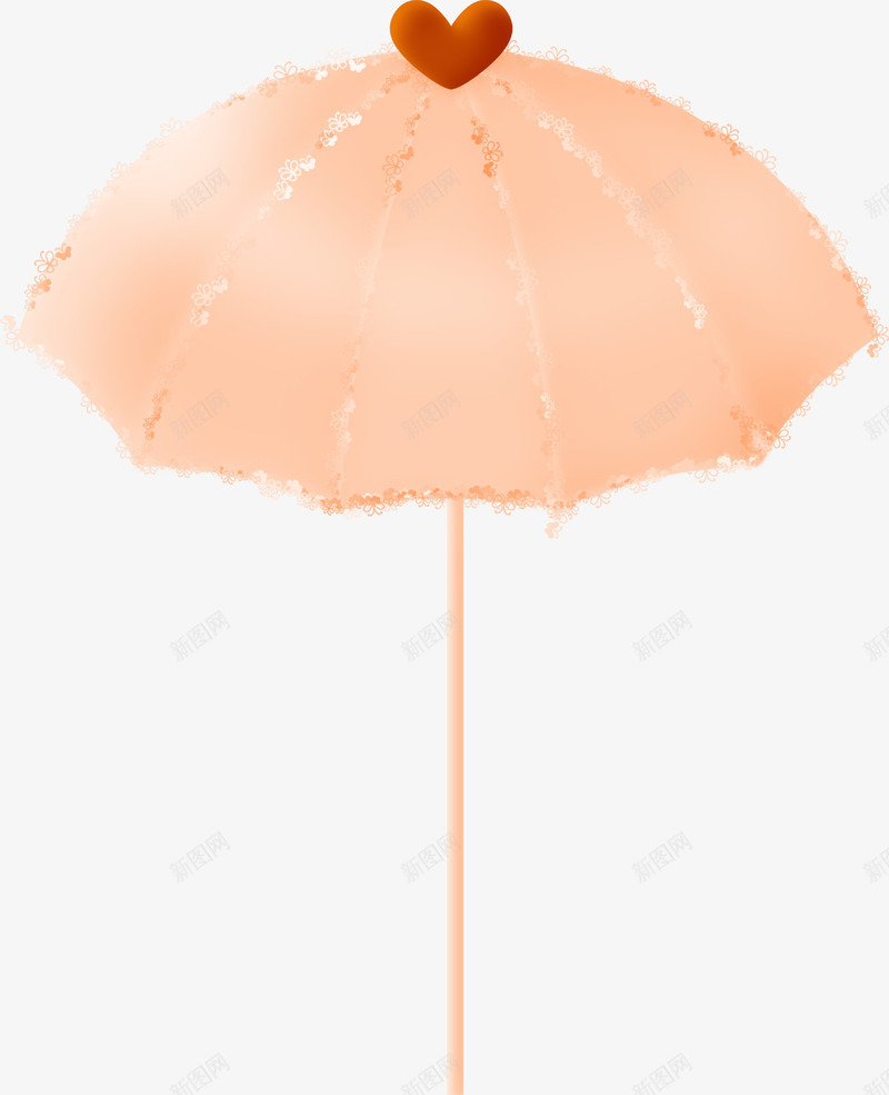 漂亮卡通雨伞png免抠素材_新图网 https://ixintu.com 卡通雨伞 漂亮雨伞 红心
