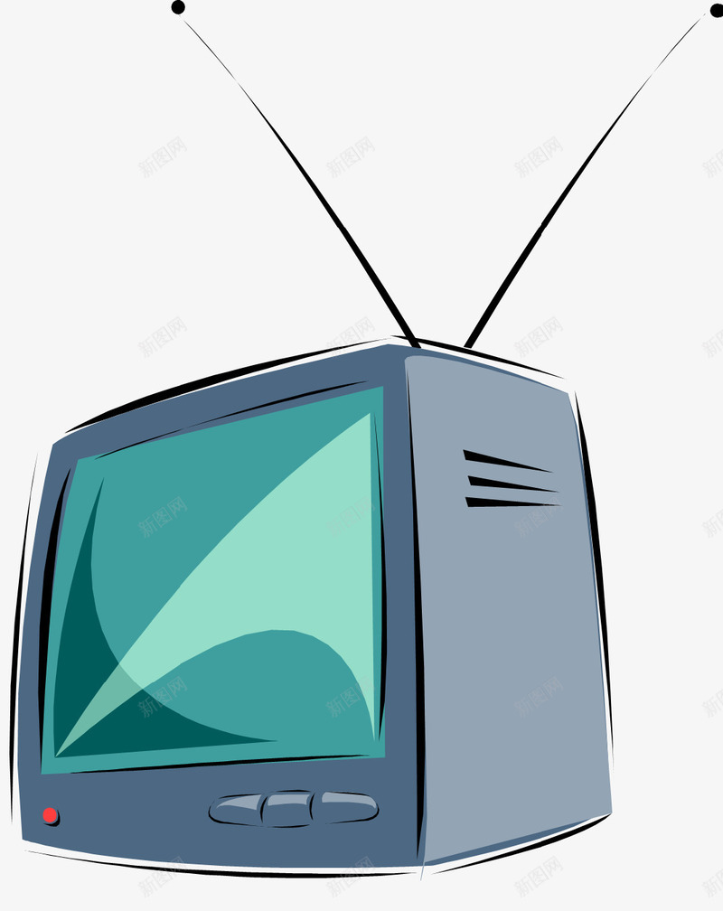 旧电视机png免抠素材_新图网 https://ixintu.com 天线 家电 电视机