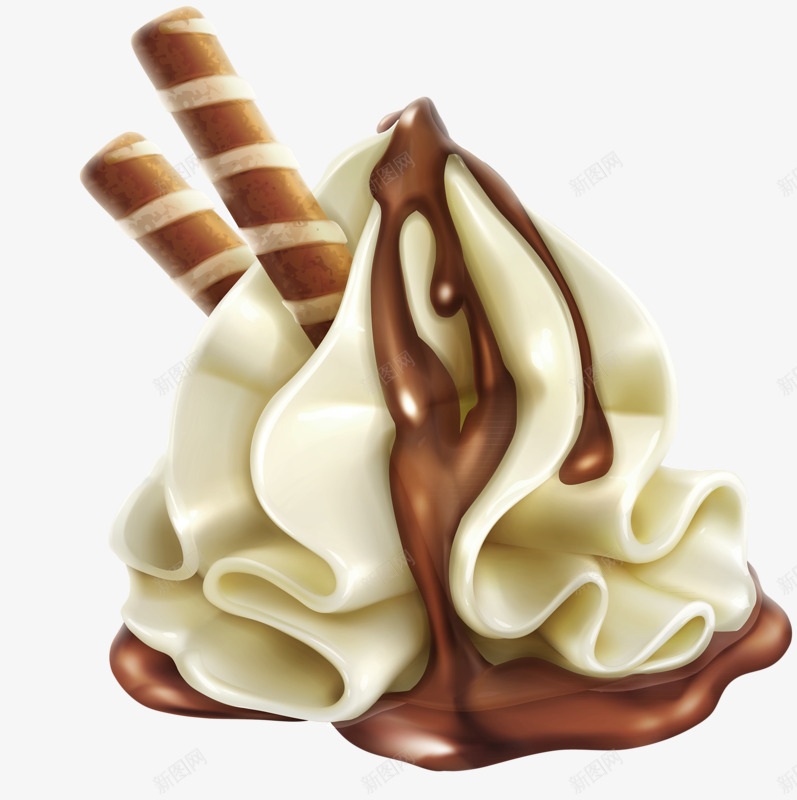 巧克力冰激淋甜品装饰图案png免抠素材_新图网 https://ixintu.com 免抠PNG 冰激淋 巧克力 甜品 装饰图案