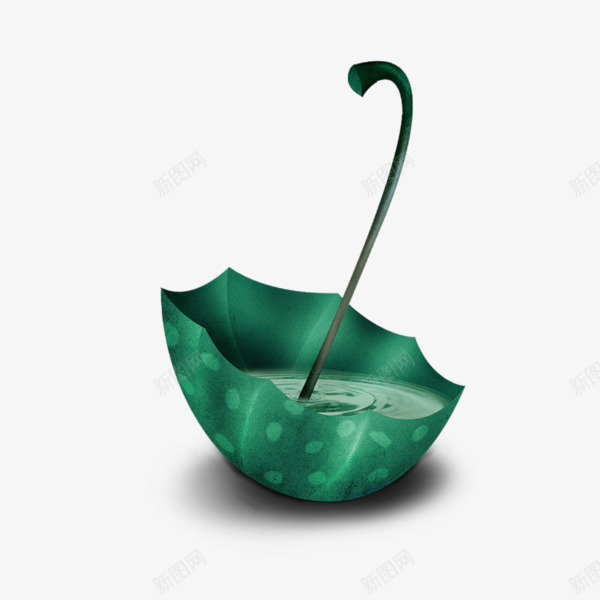 绿色雨伞png免抠素材_新图网 https://ixintu.com 伞具 手绘 水墨 绿色 雨伞